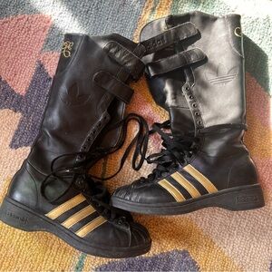 MISSY ELLIOT supafly Adidas Black and Gold High-Top Boots RARE